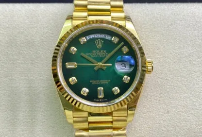 Rolex Day-Date M128238-0069 EW Factory 1:1 Best Edition Replica Watch Gradual Green Dial Swiss ETA3255