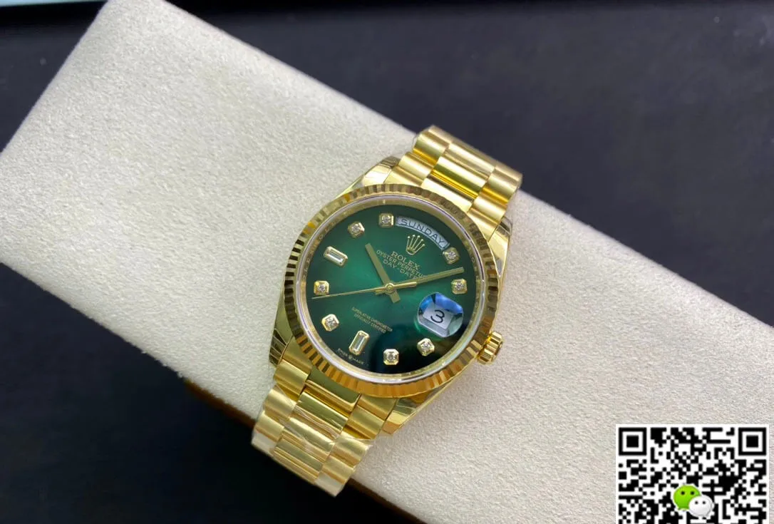 Rolex Day-Date M128238-0069 EW Factory 1:1 Best Edition Replica Watch Gradual Green Dial Swiss ETA3255