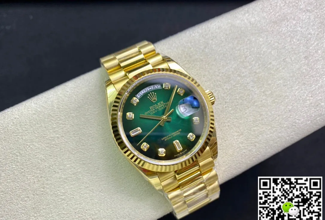 Rolex Day-Date M128238-0069 EW Factory 1:1 Best Edition Replica Watch Gradual Green Dial Swiss ETA3255