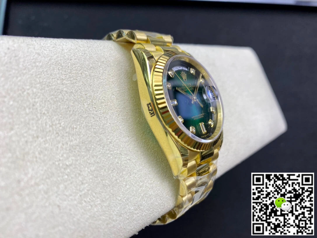 Rolex Day-Date M128238-0069 EW Factory 1:1 Best Edition Replica Watch Gradual Green Dial Swiss ETA3255