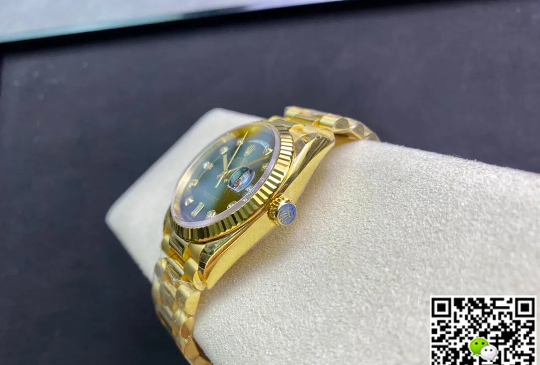 Rolex Day-Date M128238-0069 EW Factory 1:1 Best Edition Replica Watch Gradual Green Dial Swiss ETA3255