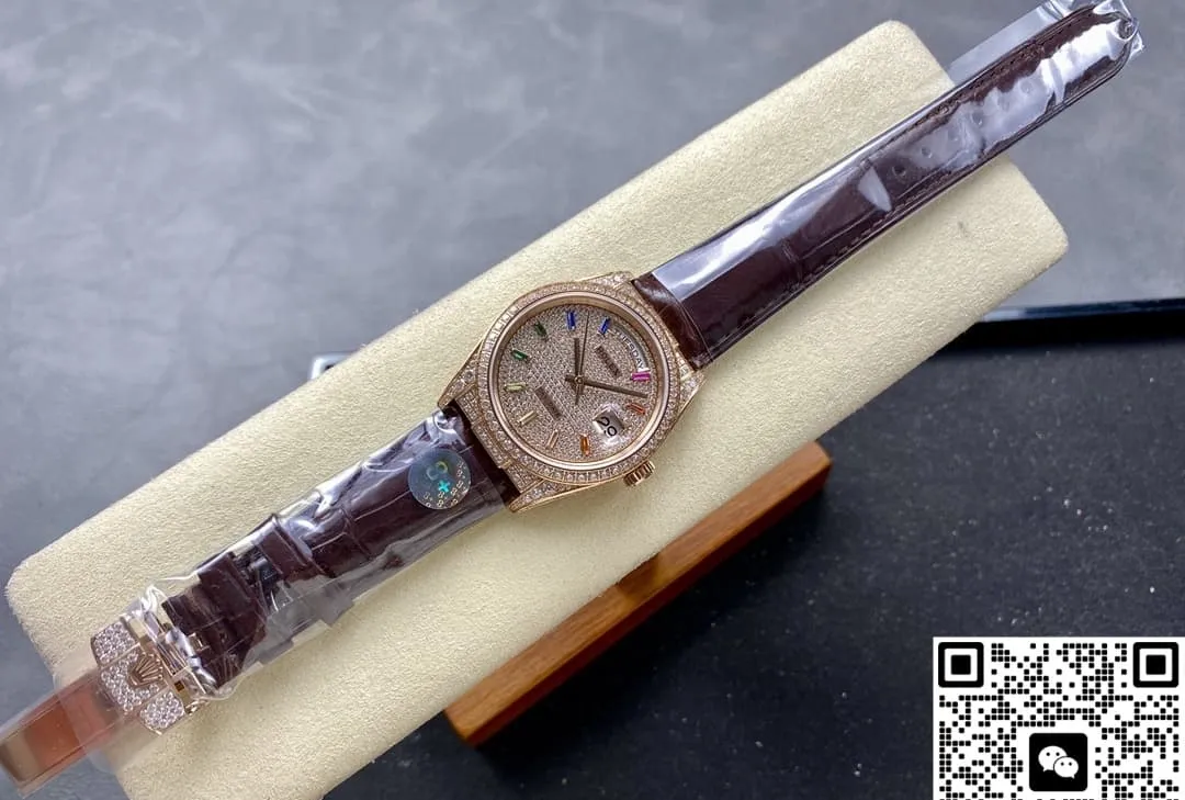 8+ Factory Rolex Day-Date 128155RBR 1:1 Best Edition Replica Watch
