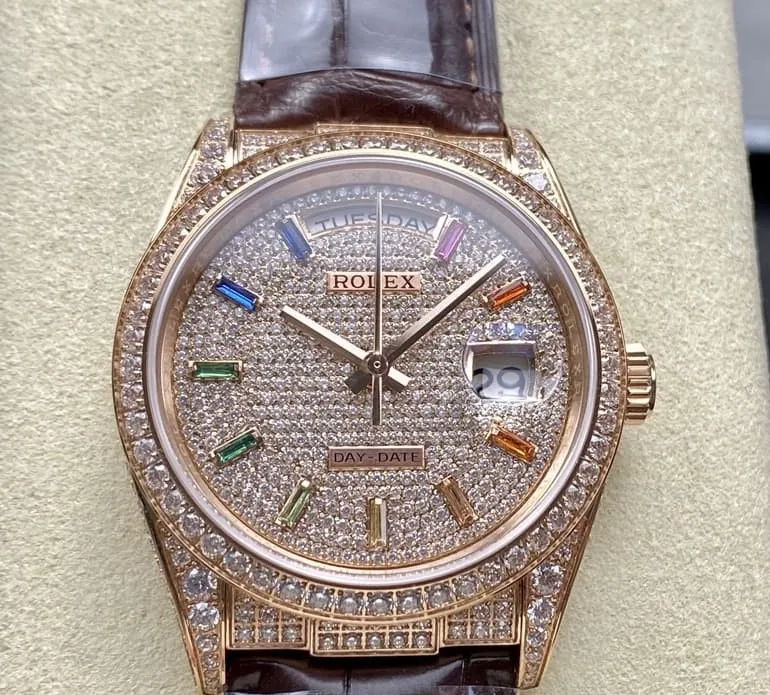 8+ Factory Rolex Day-Date 128155RBR 1:1 Best Edition Replica Watch