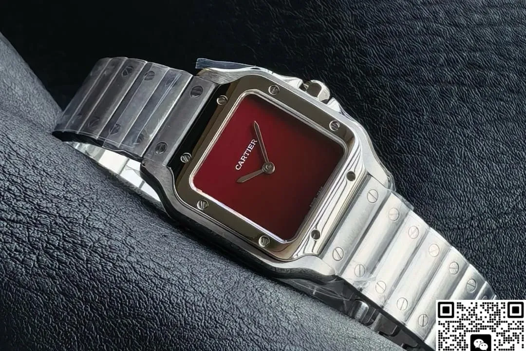 8848 Factory Cartier Santos Burgundy Dial 1:1 Best Edition Replica Watch