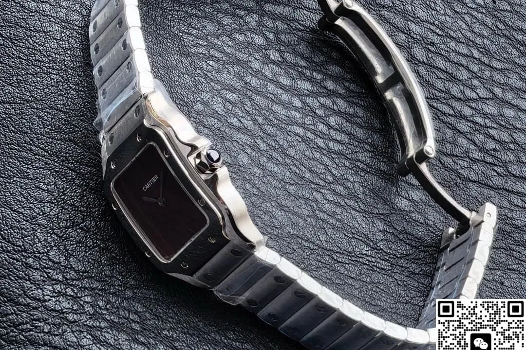 8848 Factory Cartier Santos Burgundy Dial 1:1 Best Edition Replica Watch