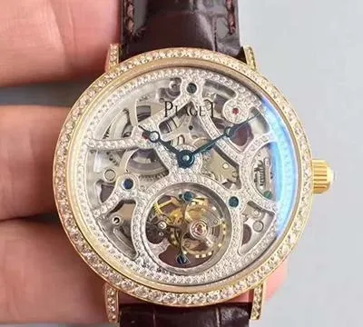 Piaget High-grade Jewelry G0A38125 1:1 Best Edition Replica Watch Swiss Tourbillon Silver Diamond Hollow Dial