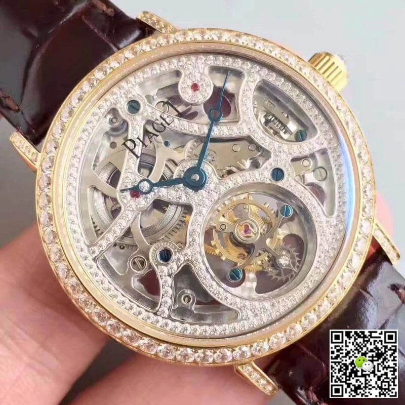 Piaget High-grade Jewelry G0A38125 1:1 Best Edition Replica Watch Swiss Tourbillon Silver Diamond Hollow Dial