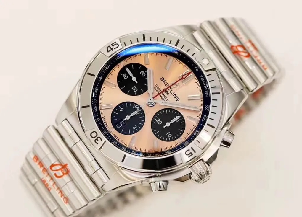Breitling Chronomat AB0134101K1A1 GF Factory 1:1 Best Edition Replica Watch Rose Gold Dial Swiss 7750