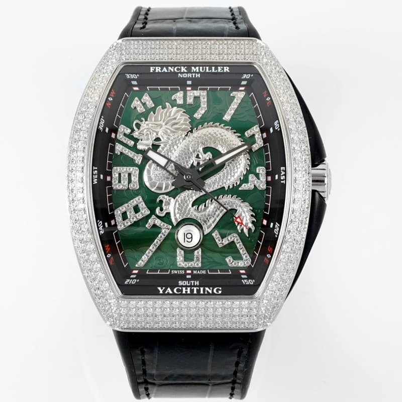 ABF Factory Franck Muller Vanguard Green dial 1:1 Best Edition Replica Watch