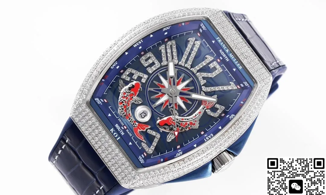 ABF Factory Franck Muller Yachting V45 Koi Diamond 1:1 Best Edition Replica Watch