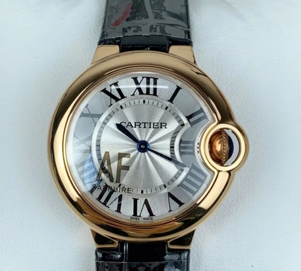 AF Factory Cartier Ballon Bleu Leather strap 1:1 Best Edition Replica Watch