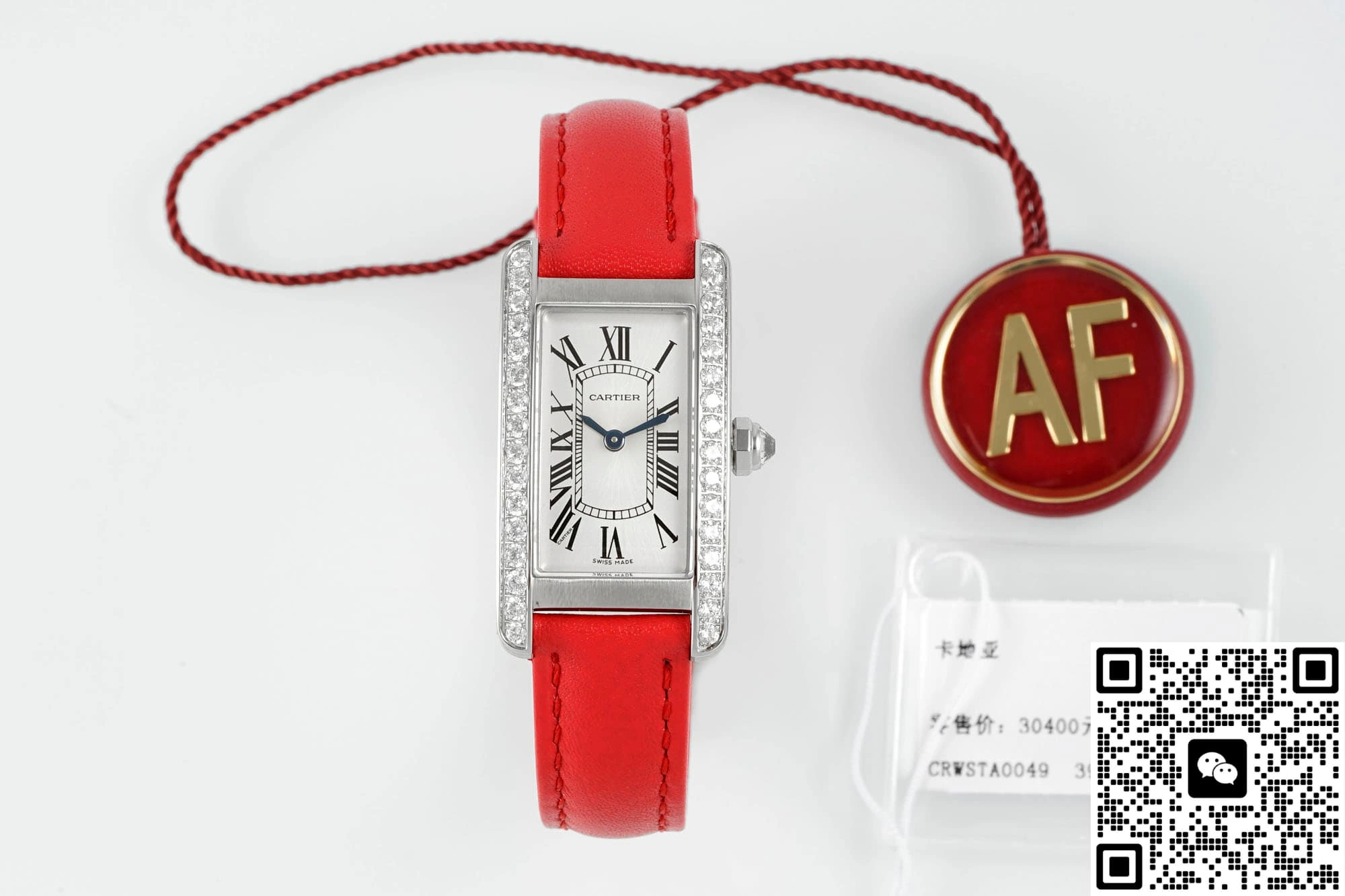 AF Factory Cartier Tank leather strap 1:1 Best Edition Replica Watch