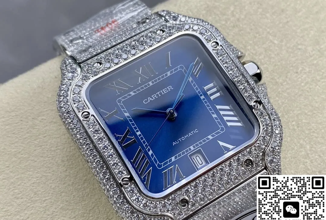 AMG Factory Cartier Santos WSSA0010 Blue Dial 1:1 Best Edition Replica Watch