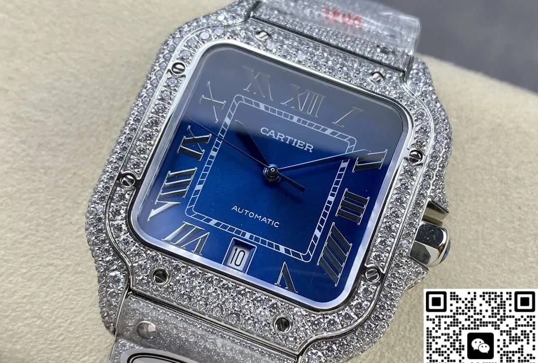AMG Factory Cartier Santos WSSA0010 Blue Dial 1:1 Best Edition Replica Watch