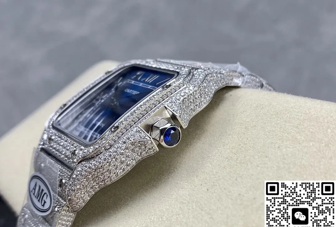 AMG Factory Cartier Santos WSSA0010 Blue Dial 1:1 Best Edition Replica Watch