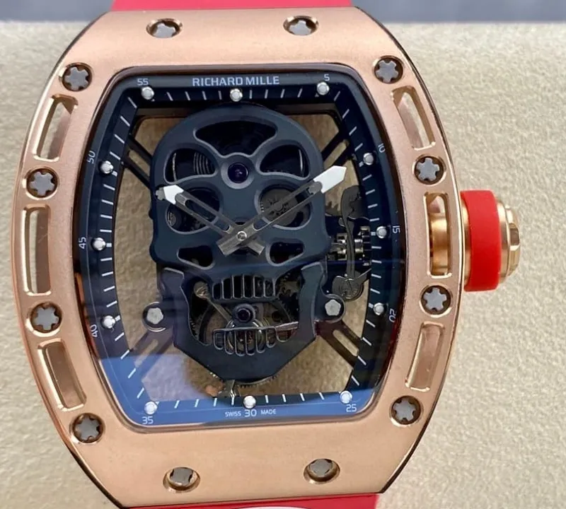 AMG Factory Richard Mille RM052 Red strap 1:1 Best Edition Replica Watch