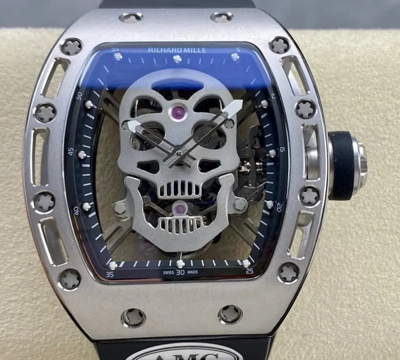 AMG Factory Richard Mille RM052 silver case 1:1 Best Edition Replica Watch