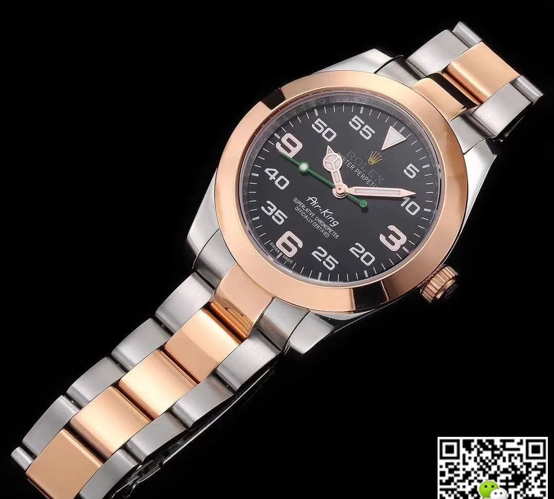 Rolex Air-King 116900 JF Factory 1:1 Best Edition Replica Watch Swiss ETA3131 Rose Gold