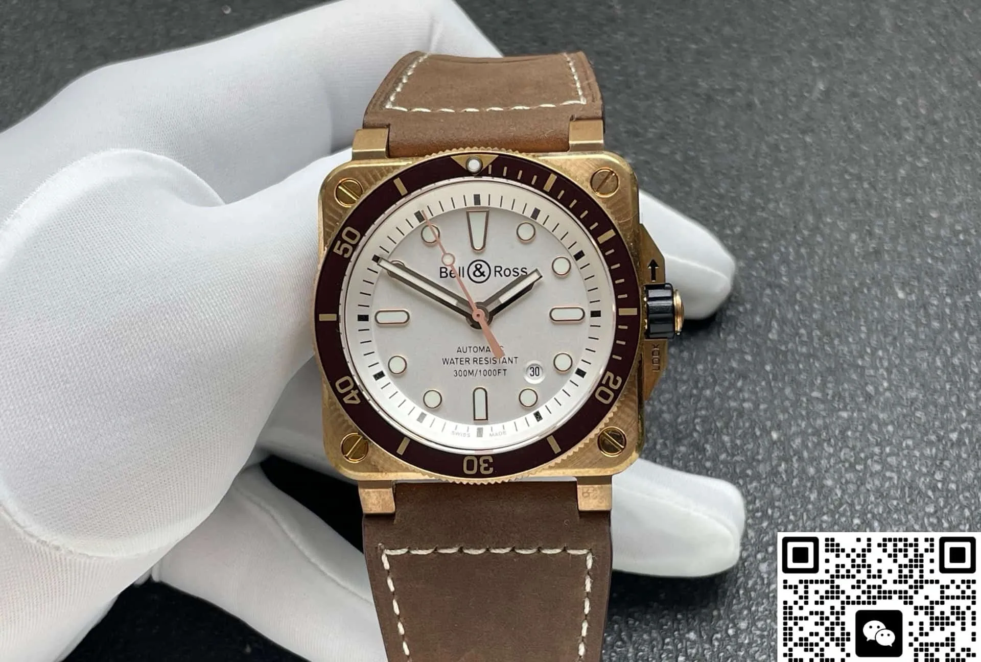 BR Factory Bell & Ross BR0392-D-WH-BR-SCA 1:1 Best Edition Replica Watch