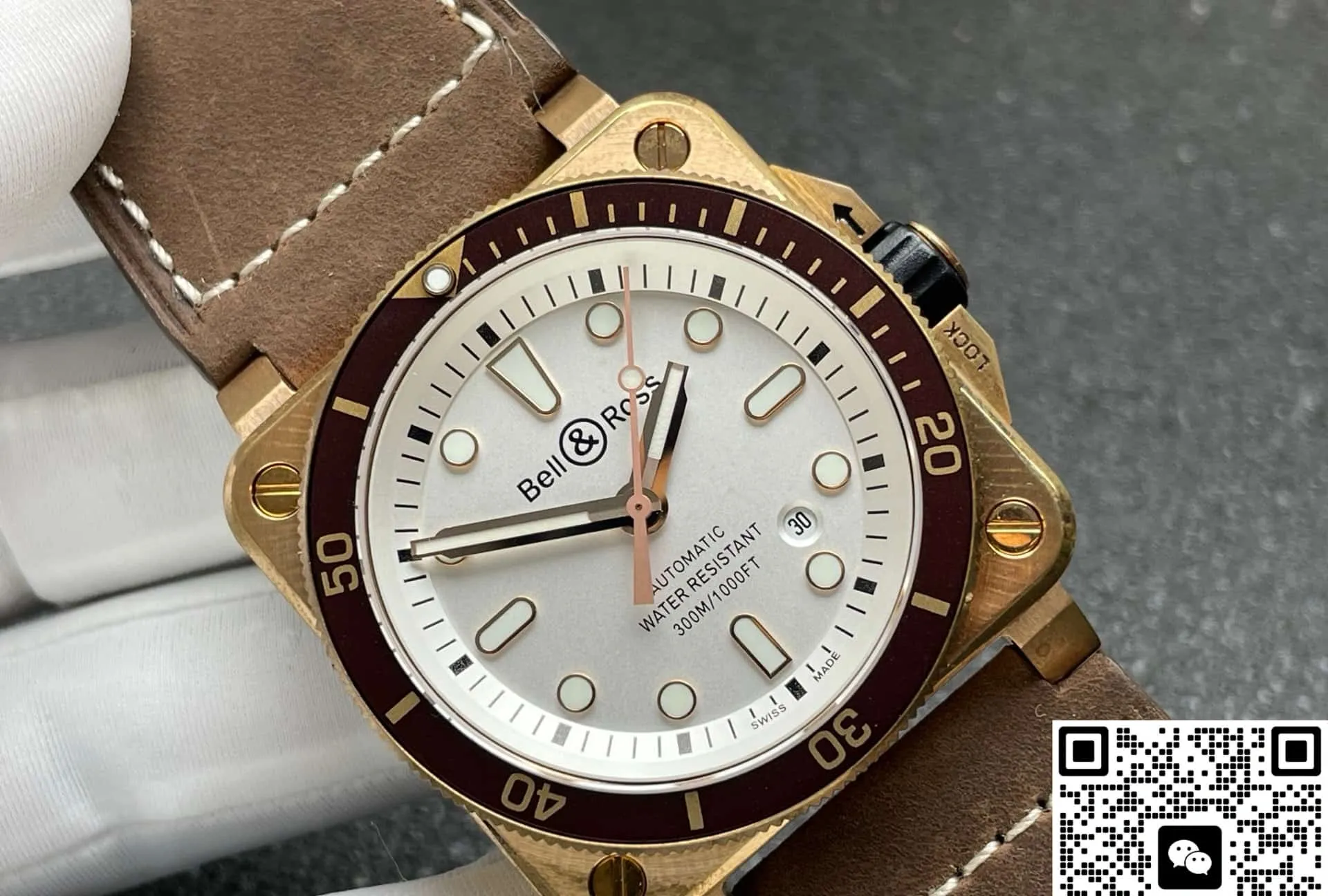 BR Factory Bell & Ross BR0392-D-WH-BR-SCA 1:1 Best Edition Replica Watch