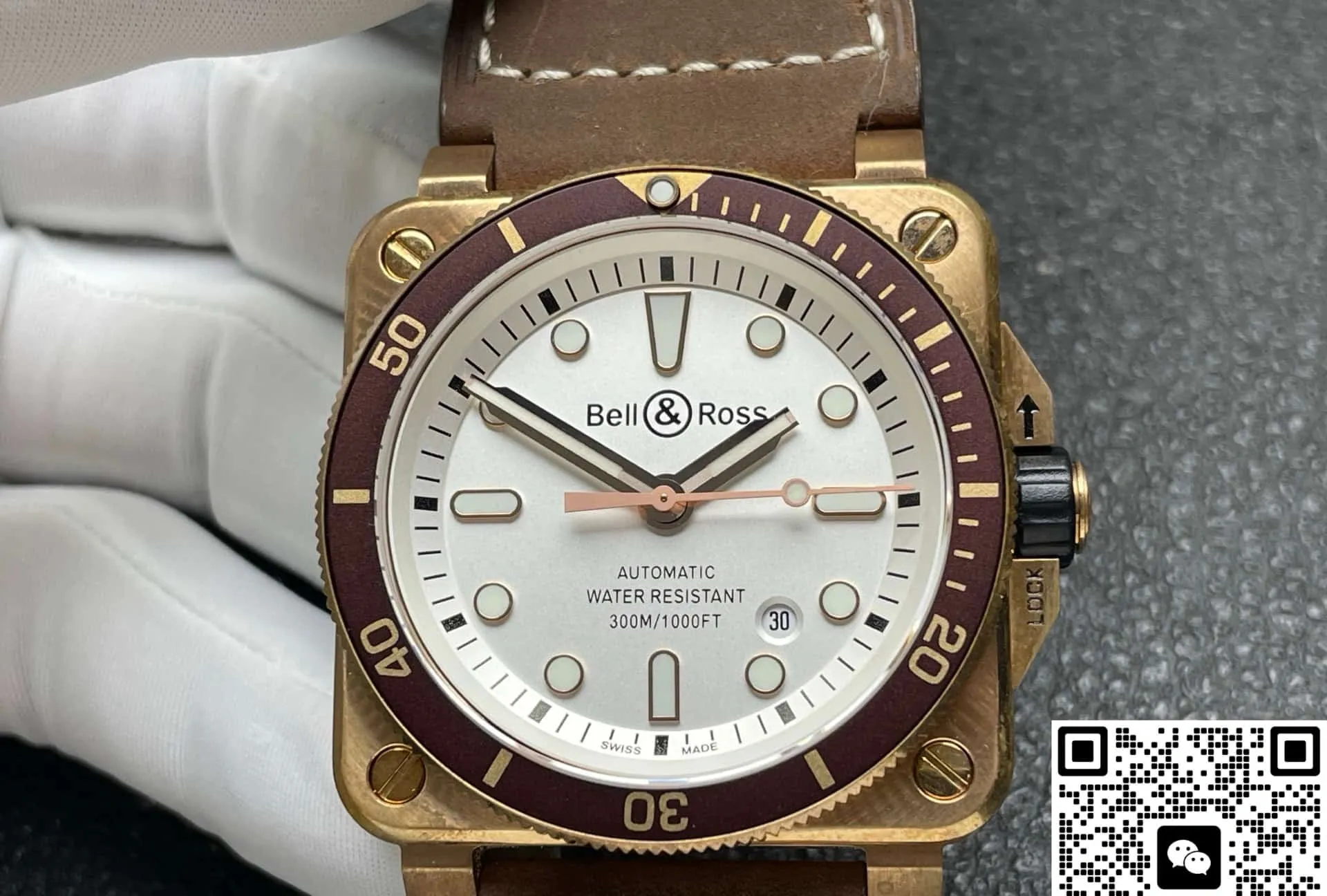 BR Factory Bell & Ross BR0392-D-WH-BR-SCA 1:1 Best Edition Replica Watch