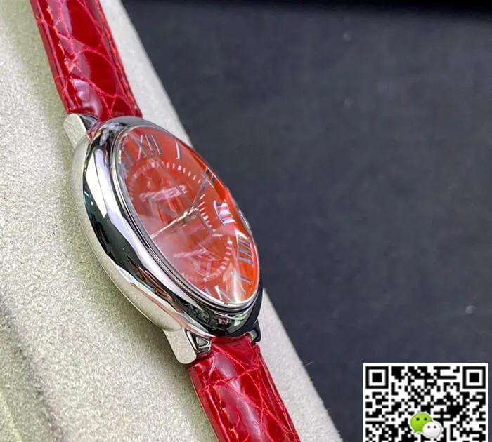 Ballon Bleu De Cartier 36MM 3K Factory 1:1 Best Edition Replica Watch Red Strap