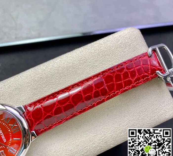 Ballon Bleu De Cartier 36MM 3K Factory 1:1 Best Edition Replica Watch Red Strap