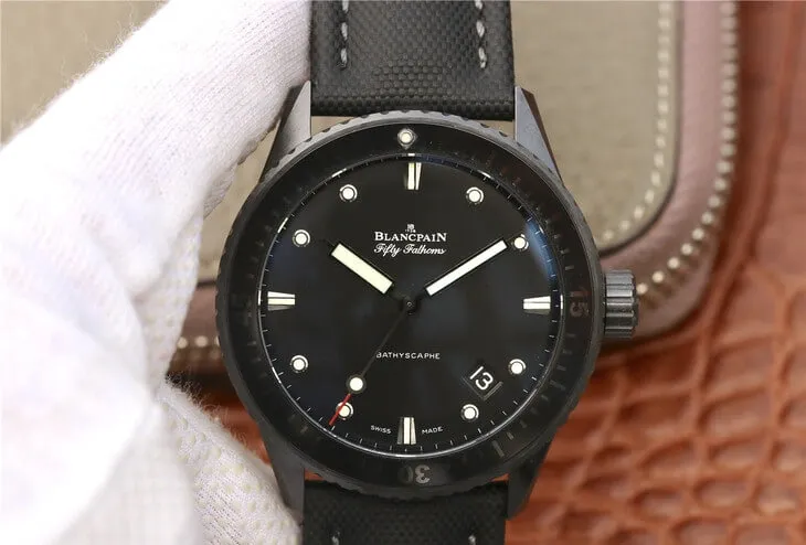 Blancpain Fifty Fathoms Bathyscaphe 5000-0130-B52-B GF Factory 1:1 Best Edition Replica Watch Black Strap