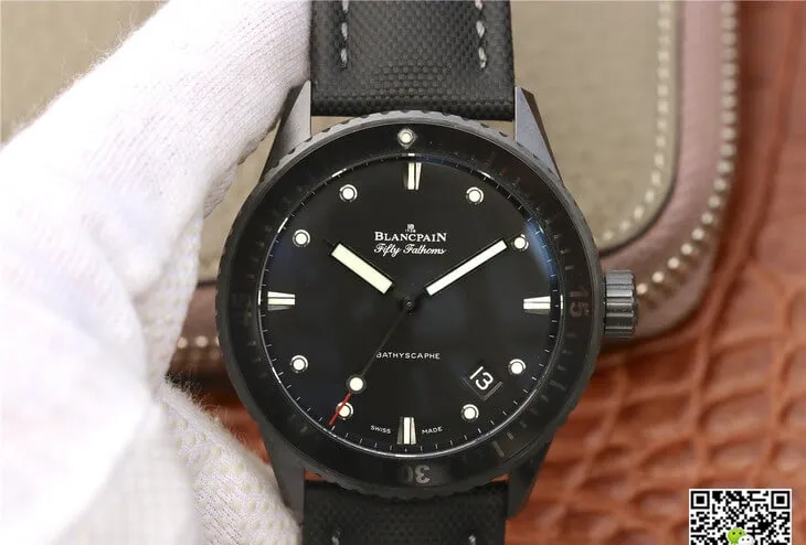 Blancpain Fifty Fathoms Bathyscaphe 5000-0130-B52-B GF Factory 1:1 Best Edition Replica Watch Black Strap