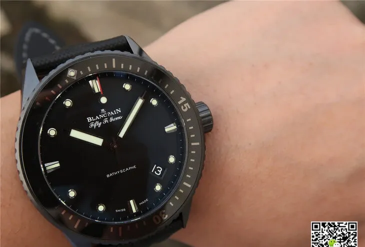 Blancpain Fifty Fathoms Bathyscaphe 5000-0130-B52-B GF Factory 1:1 Best Edition Replica Watch Black Strap