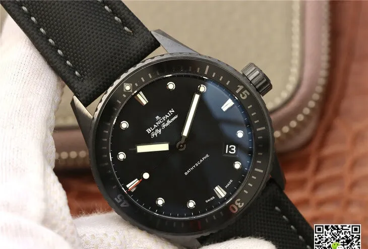 Blancpain Fifty Fathoms Bathyscaphe 5000-0130-B52-B GF Factory 1:1 Best Edition Replica Watch Black Strap