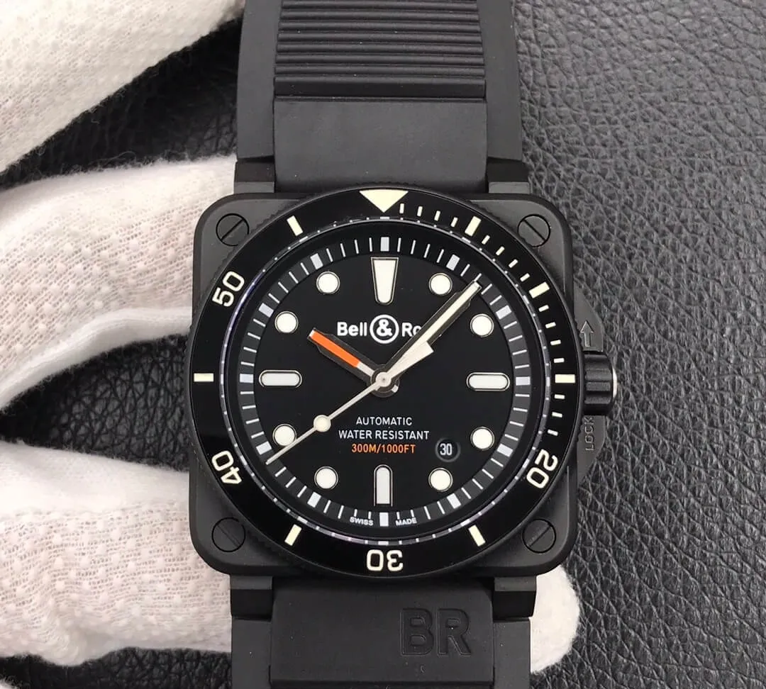 Bell & Ross BR0392-D-BL-CE SRB 1:1 Best Edition Replica Watch Black Strap