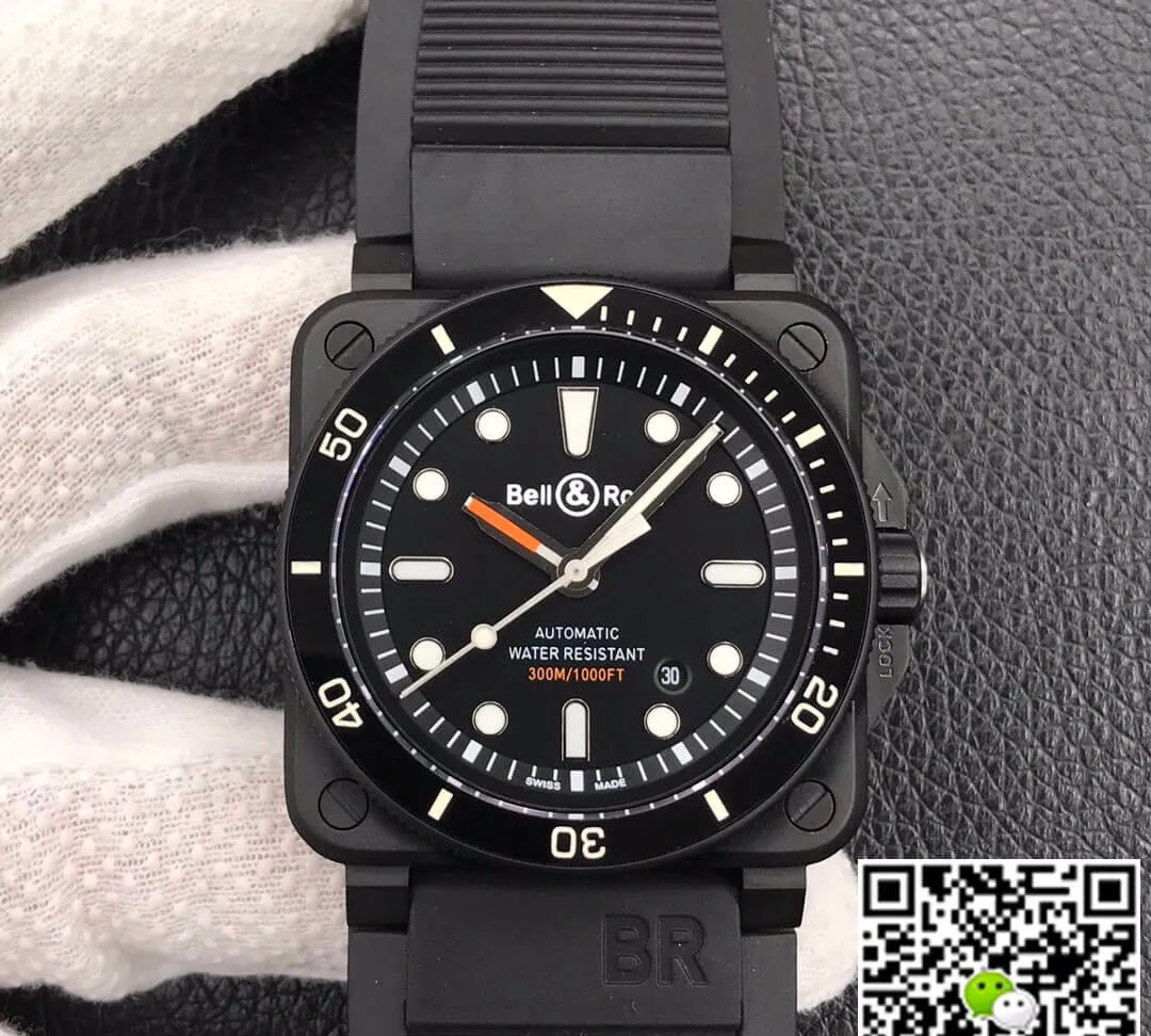 Bell & Ross BR0392-D-BL-CE SRB 1:1 Best Edition Replica Watch Black Strap