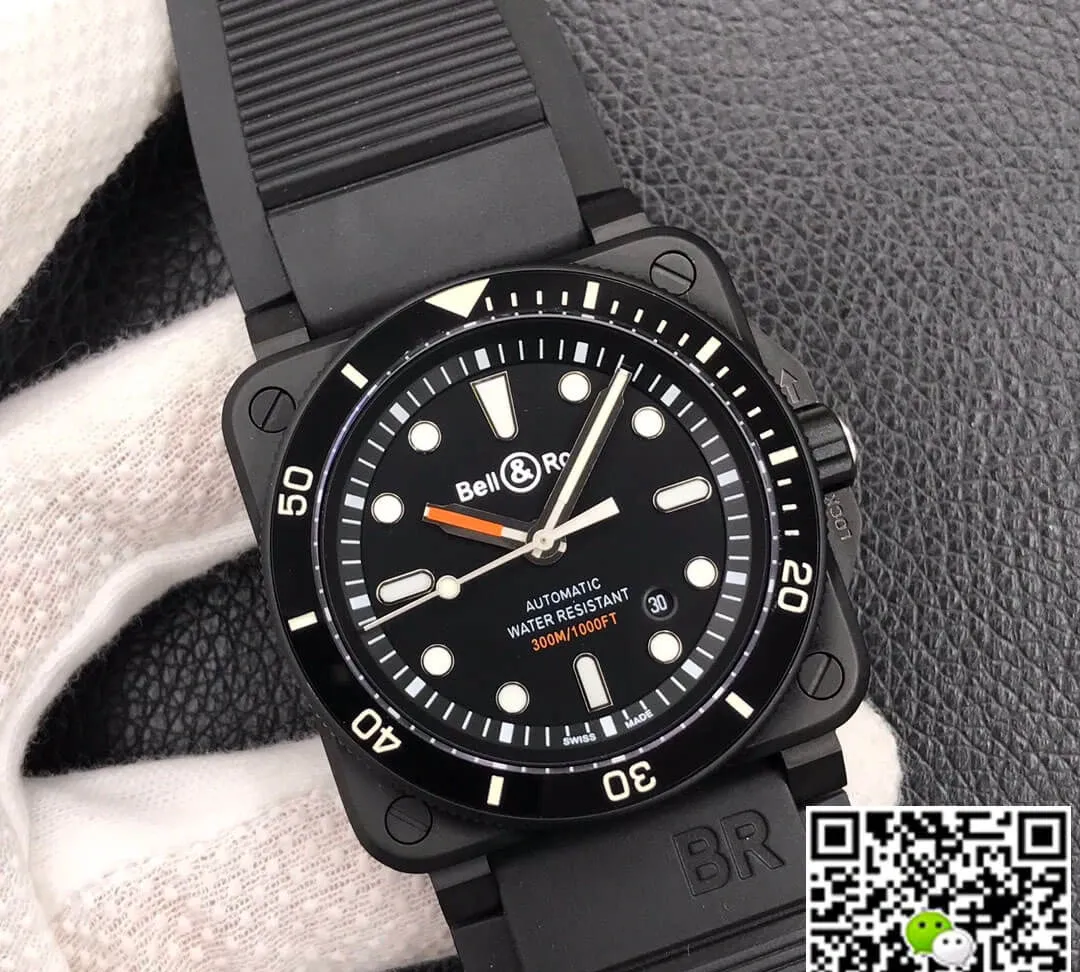 Bell & Ross BR0392-D-BL-CE SRB 1:1 Best Edition Replica Watch Black Strap