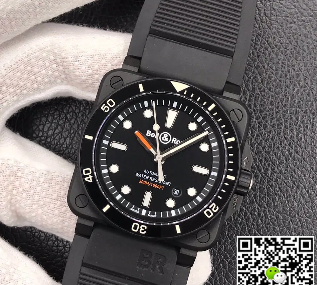 Bell & Ross BR0392-D-BL-CE SRB 1:1 Best Edition Replica Watch Black Strap
