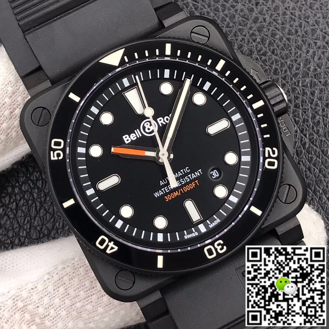 Bell & Ross BR0392-D-BL-CE SRB 1:1 Best Edition Replica Watch Black Strap