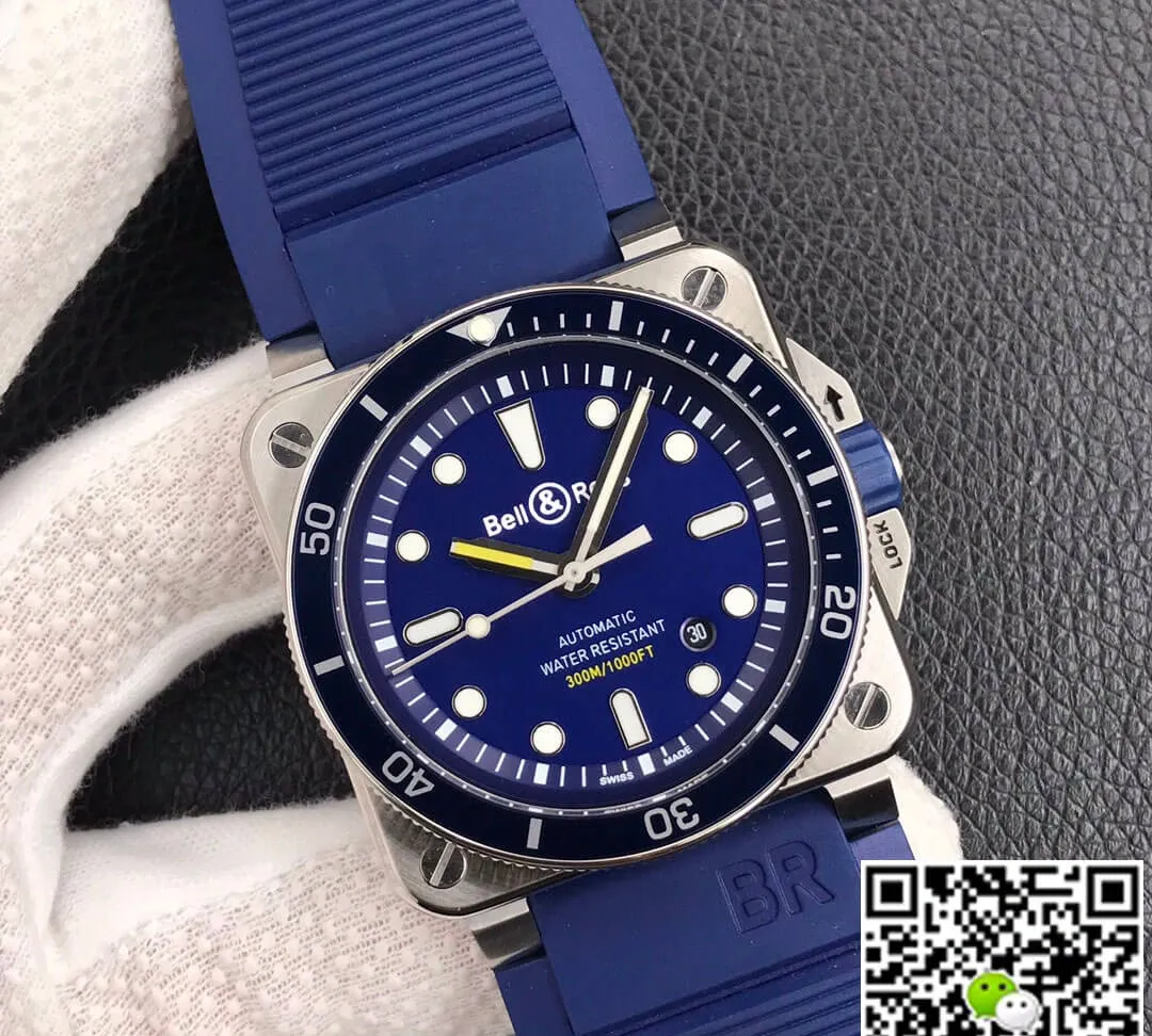 Bell & Ross BR0392-D-BU-ST SRB 1:1 Best Edition Replica Watch Blue Strap