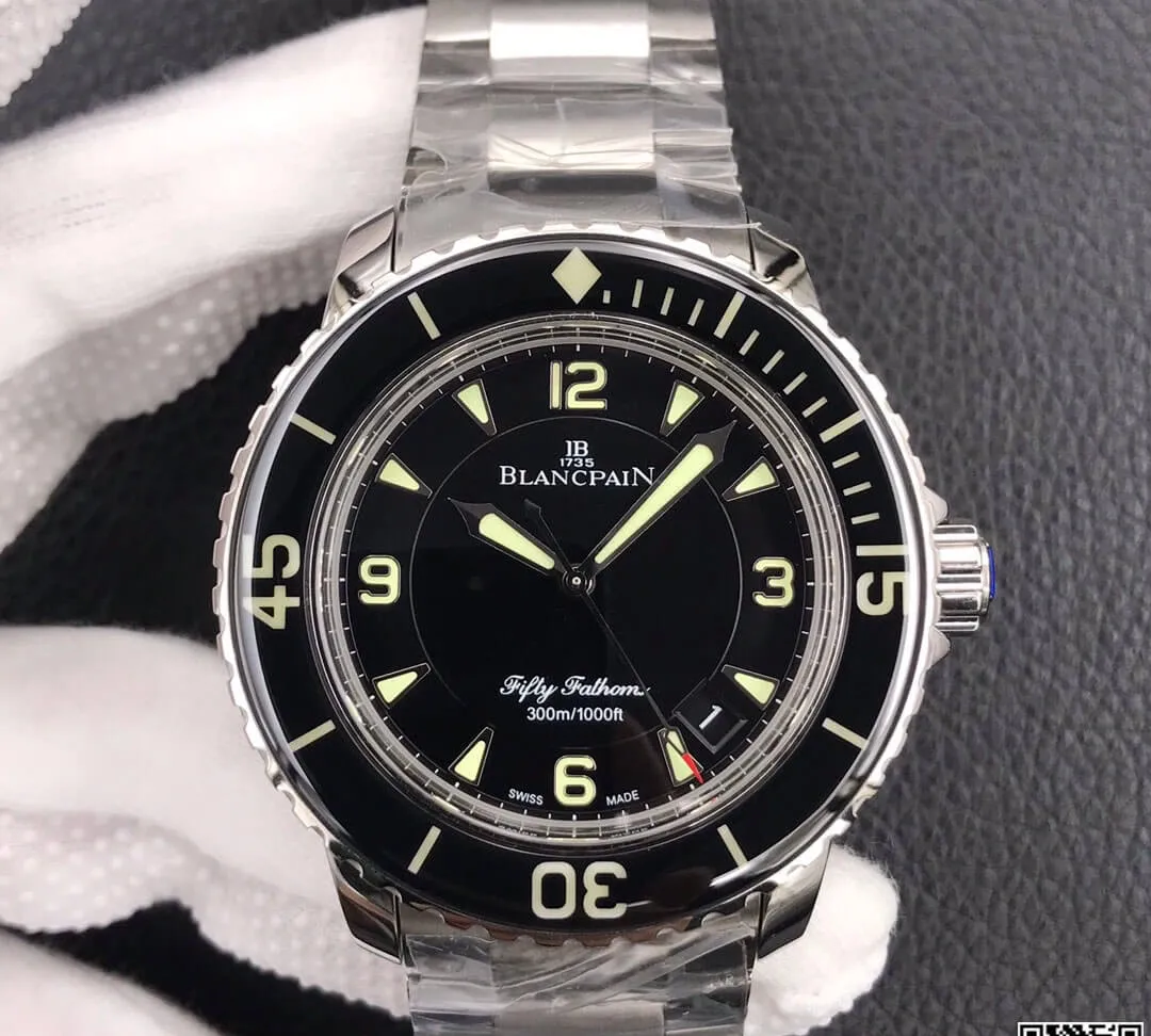 Blancpain Fifty Fathoms 5015 ZF Factory 1:1 Best Edition Replica Watch Black Dial
