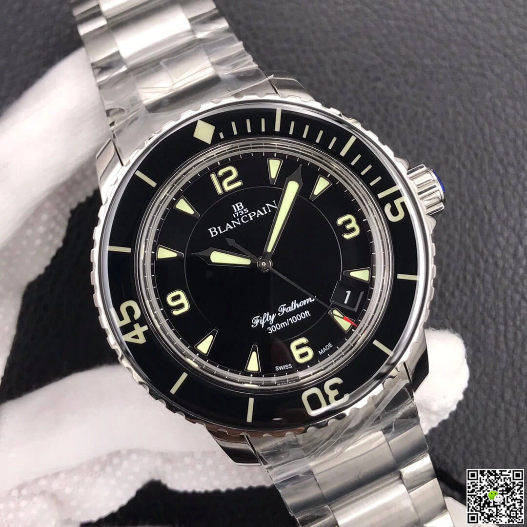 Blancpain Fifty Fathoms 5015 ZF Factory 1:1 Best Edition Replica Watch Black Dial