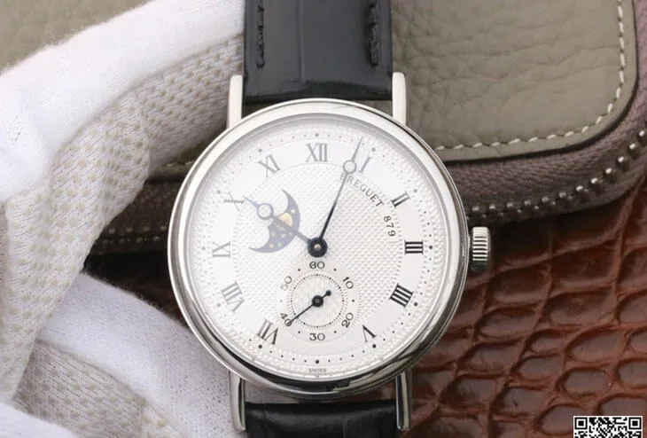 Breguet Classique Moonphase 4396 1:1 Best Edition Replica Watch Black Strap