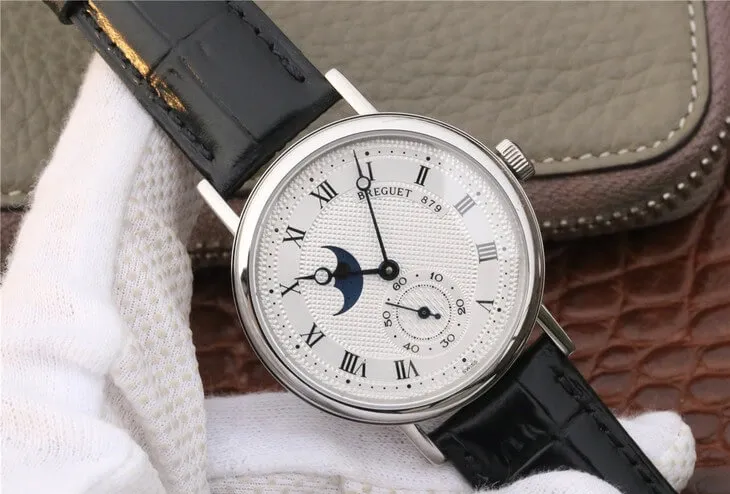 Breguet Classique Moonphase 4396 1:1 Best Edition Replica Watch Black Strap