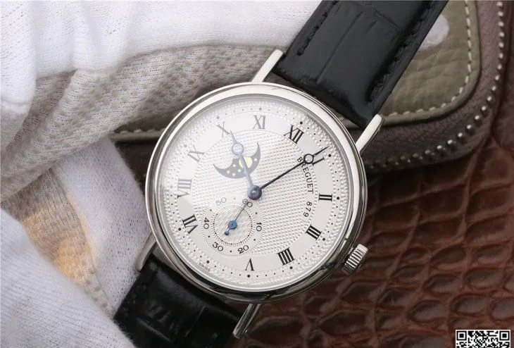 Breguet Classique Moonphase 4396 1:1 Best Edition Replica Watch Black Strap