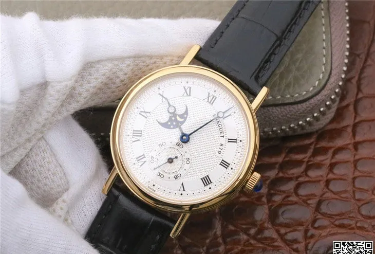 Breguet Classique Moonphase 4396 1:1 Best Edition Replica Watch Gold Bezel