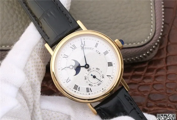 Breguet Classique Moonphase 4396 1:1 Best Edition Replica Watch Gold Bezel