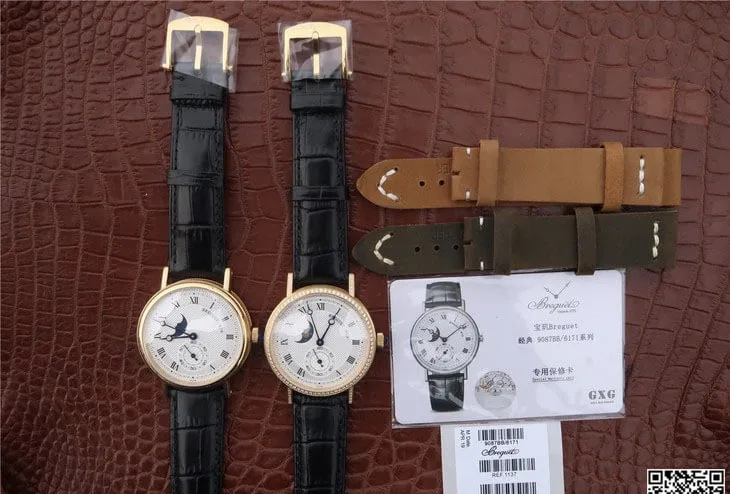 Breguet Classique Moonphase 4396 1:1 Best Edition Replica Watch Gold Bezel