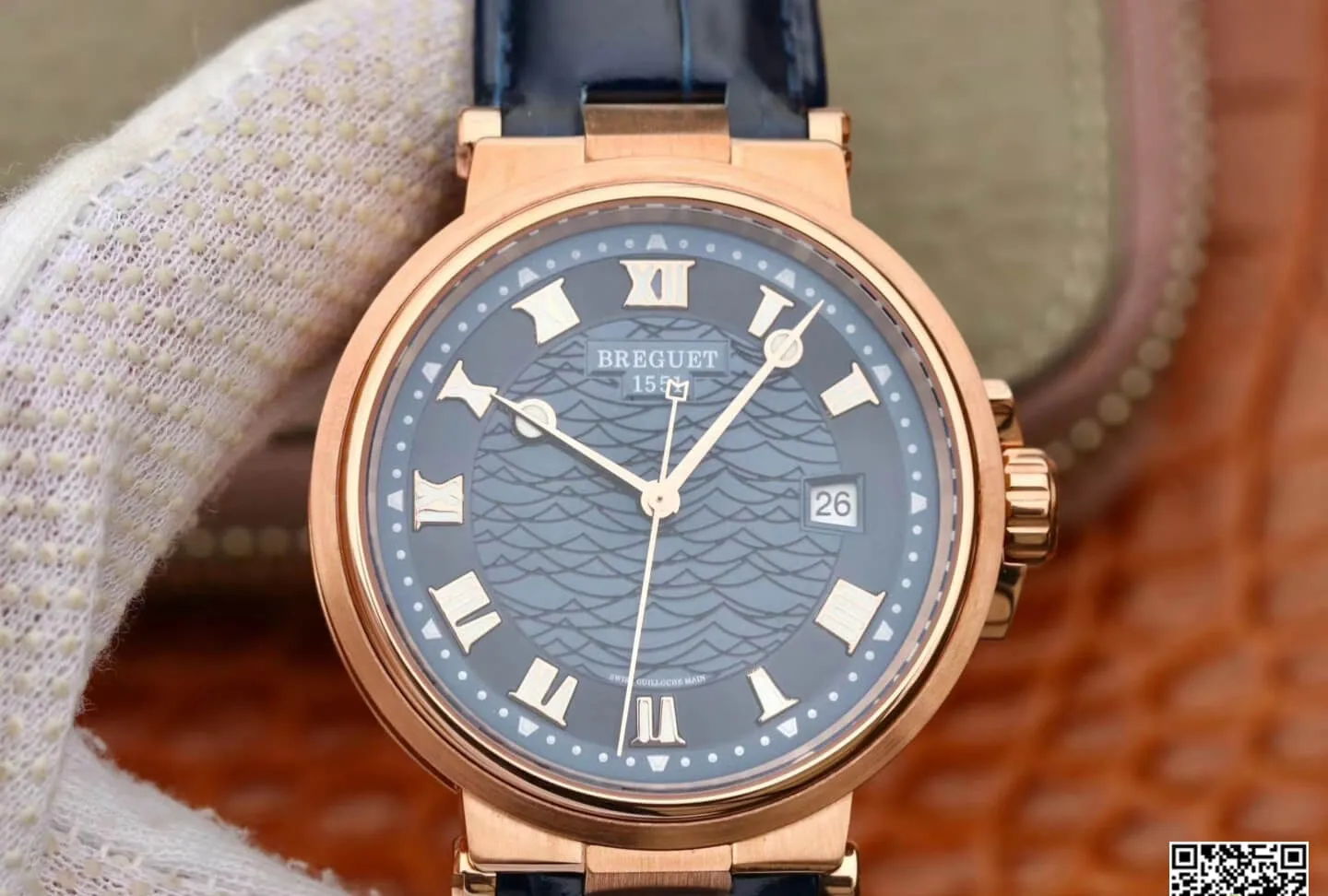 Breguet Marine 5517 V9 Factory 1:1 Best Edition Replica Watch Blue Strap