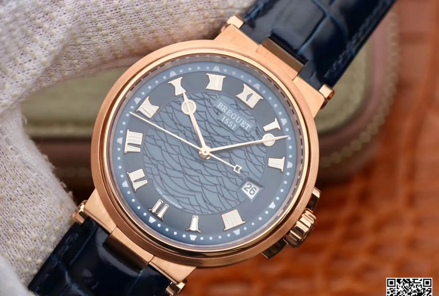 Breguet Marine 5517 V9 Factory 1:1 Best Edition Replica Watch Blue Strap