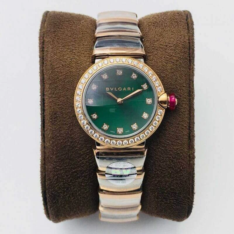 Bvlgari LVCEA BV Factory 1:1 Best Edition Replica Watch Diamond-set Green Dial