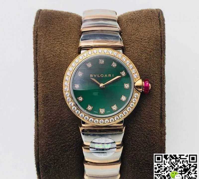 Bvlgari LVCEA BV Factory 1:1 Best Edition Replica Watch Diamond-set Green Dial