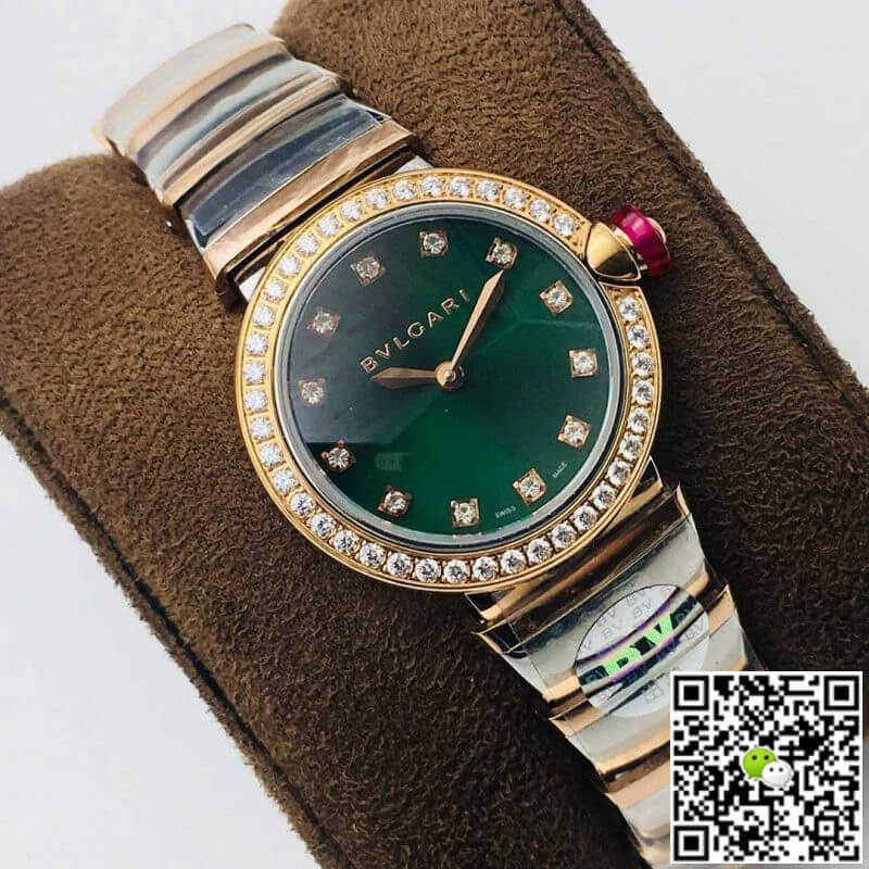 Bvlgari LVCEA BV Factory 1:1 Best Edition Replica Watch Diamond-set Green Dial